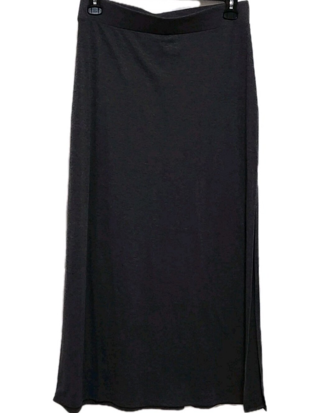 Isabella Rodriguez Women's L Gray Maxi Skirt Jersey Knit Side Slit